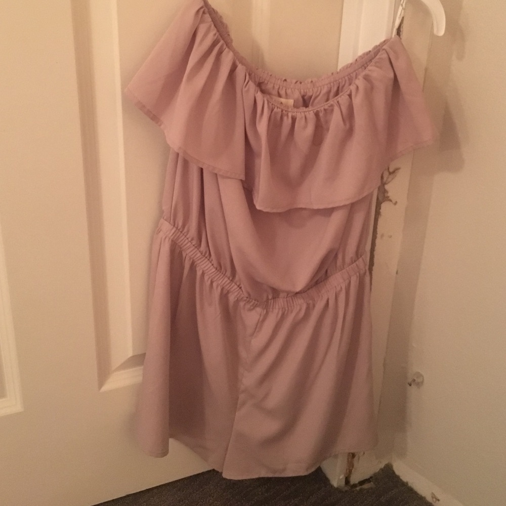 Strapless Beige Romper